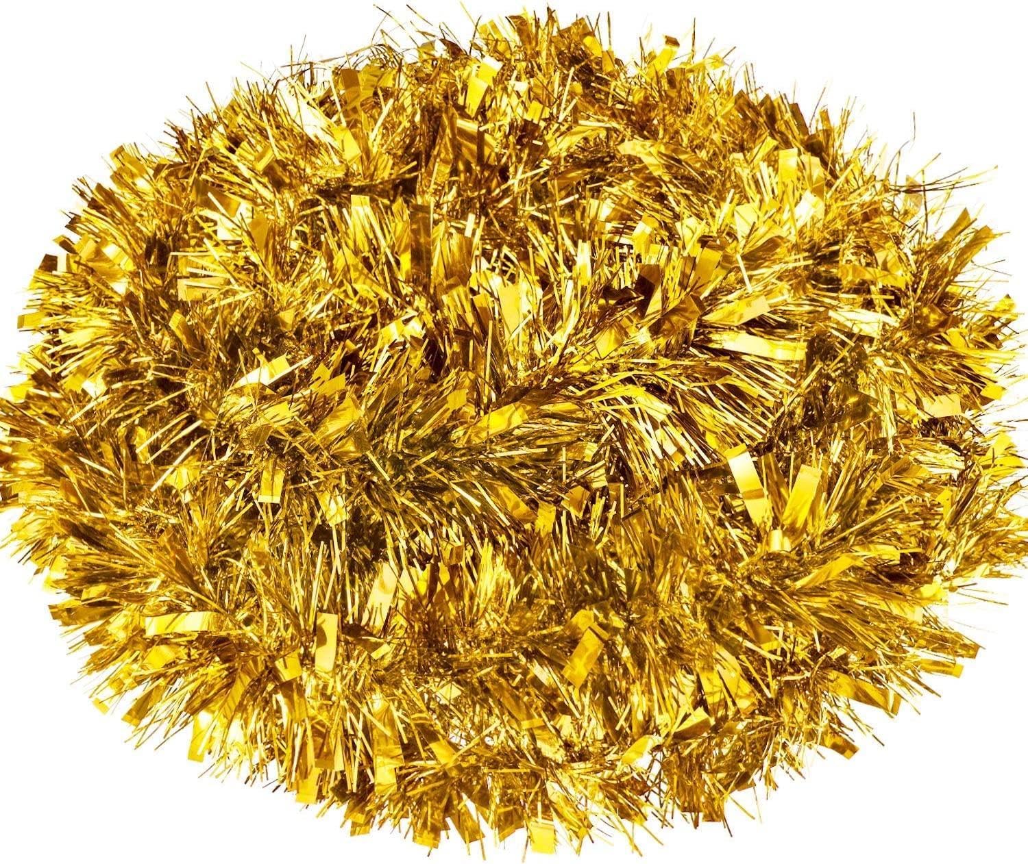 Shatchi Shiny Thick Tinsel For Christmas Trees And Decoration2M Long11Cm Wide  Gold from B&Q