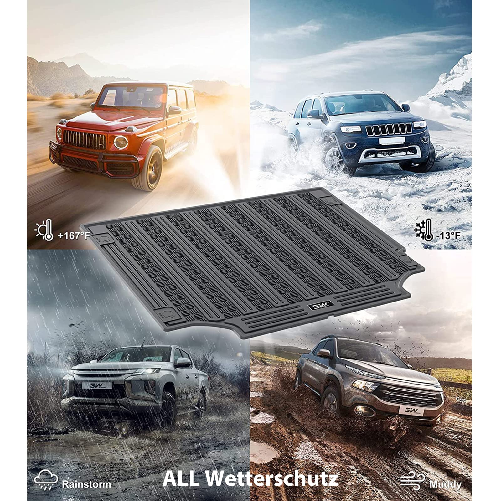 3W TPE Wszystk pogoda Indywidualny wykładzina bagażnika samochodowego Kompatybilny z Land Rover Defender 110 2020-2023, Wodoodporny, antypoślizgowy, łatwy do czyszczenia