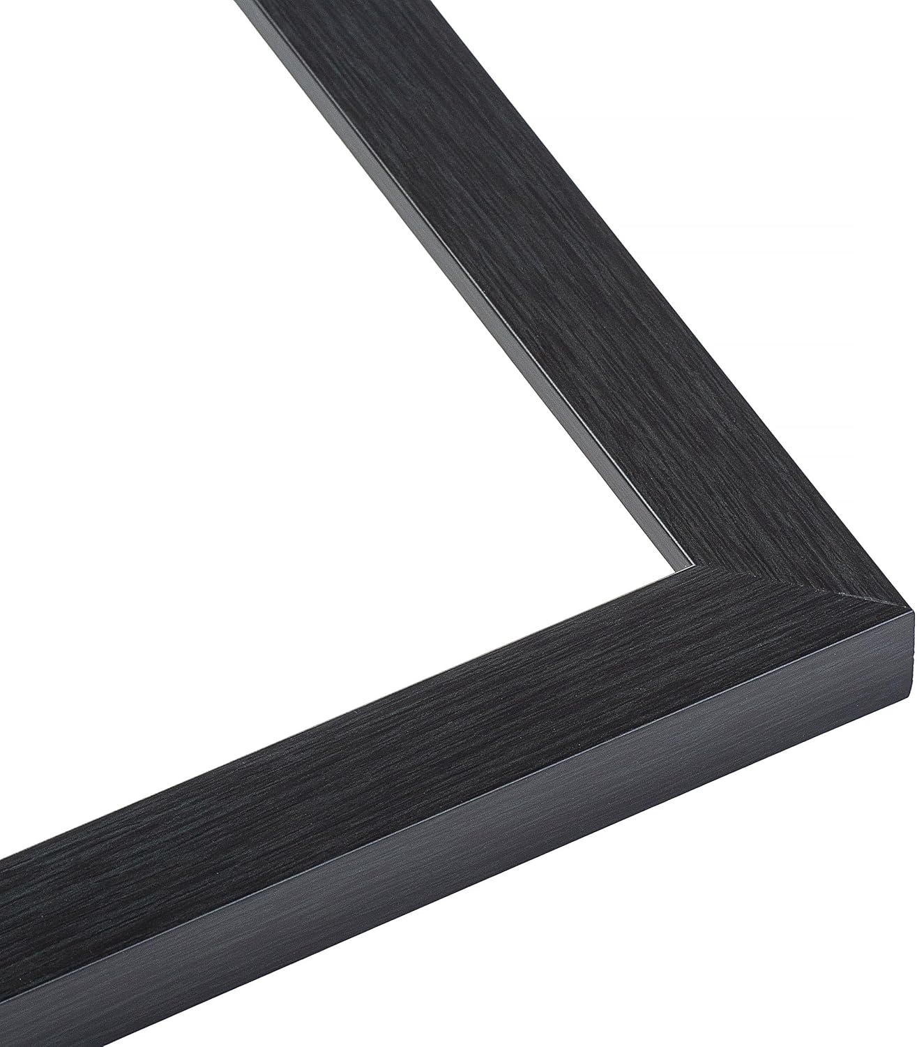 15x45 Frame Black Charcoal Grey Wood Textured Picture Frame | 0.75 Inch Moulding Width | Gunmetal Grey Solid Wood Frame Complete with UV Acrylic Plexiglass, Foam Board Backing & Hanging Hardware