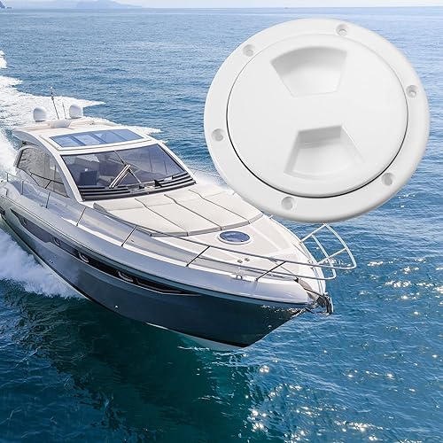 Miniatura 2 de X AUTOHAUX Placa de cubierta de inspección de barco de 4 pulgadas, escotilla de inspección redonda marina con cubierta desmontable, hermética al