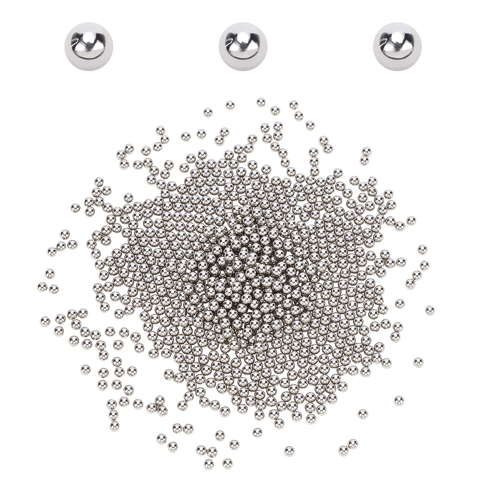 SUPERFINDINGS Circa 5500pcs Sfera di lucidatura 3mm Perline lucidate in Acciaio Inossidabile Perline lucidate Gioielli Rotondi Accessori lucidati per la Lavorazione dei Gioielli