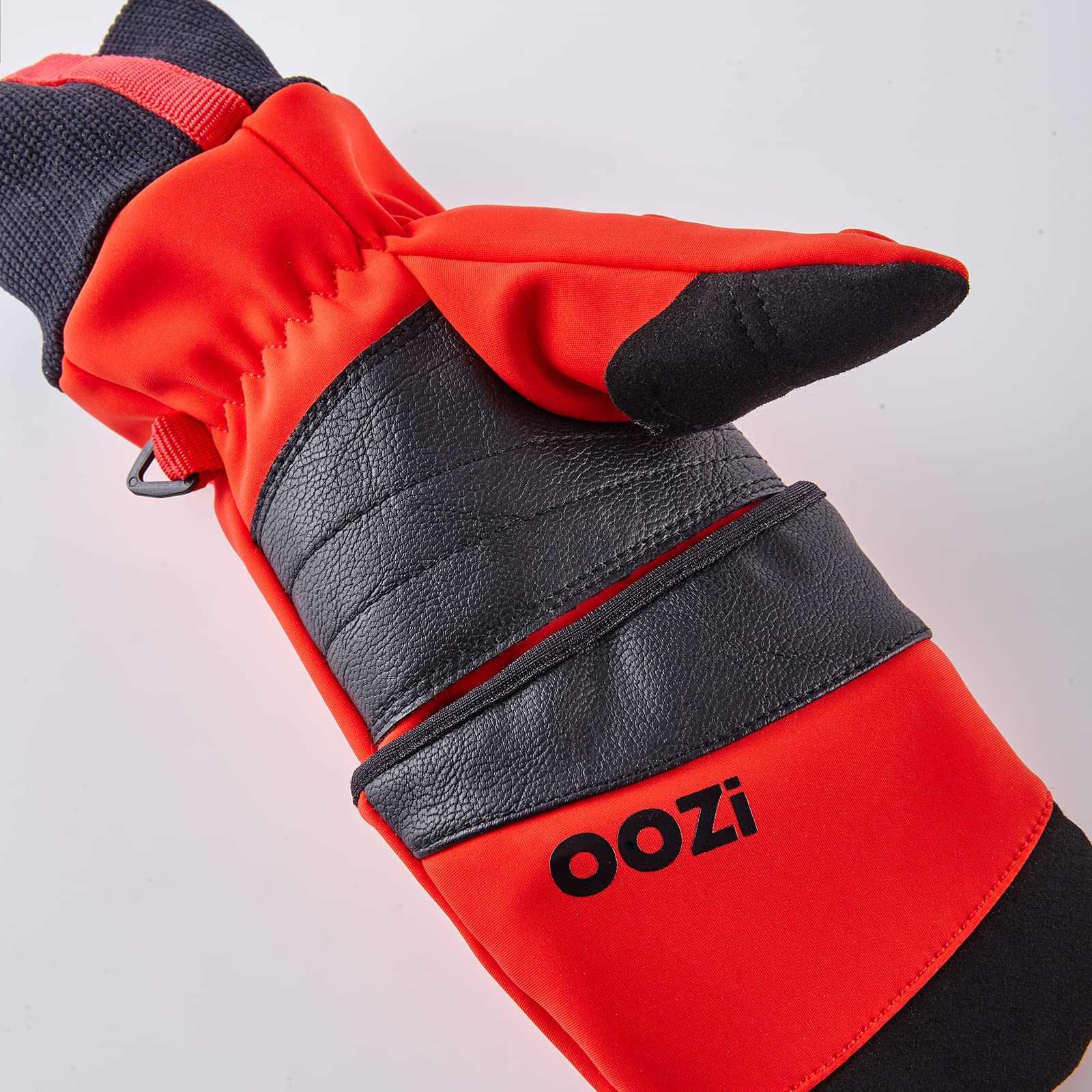 OOZi Winterhandschuhe Herren Damen – Convertible Fäustlinge mit Touchscreen-Klappkappe, Winddicht, Thermo-Fleece, Anti-Rutsch-Grip, Magnetverschluss -für Wandern Outdoor Radfahren