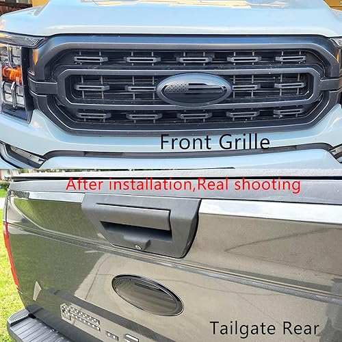 Miniatura 3 de 2 piezas de repuesto de 9.5 pulgadas para Ford F150 Emblema Overlay Rejilla DelanteraPuerta Trasera de Aluminio Oval Bandera Americana Insignia para