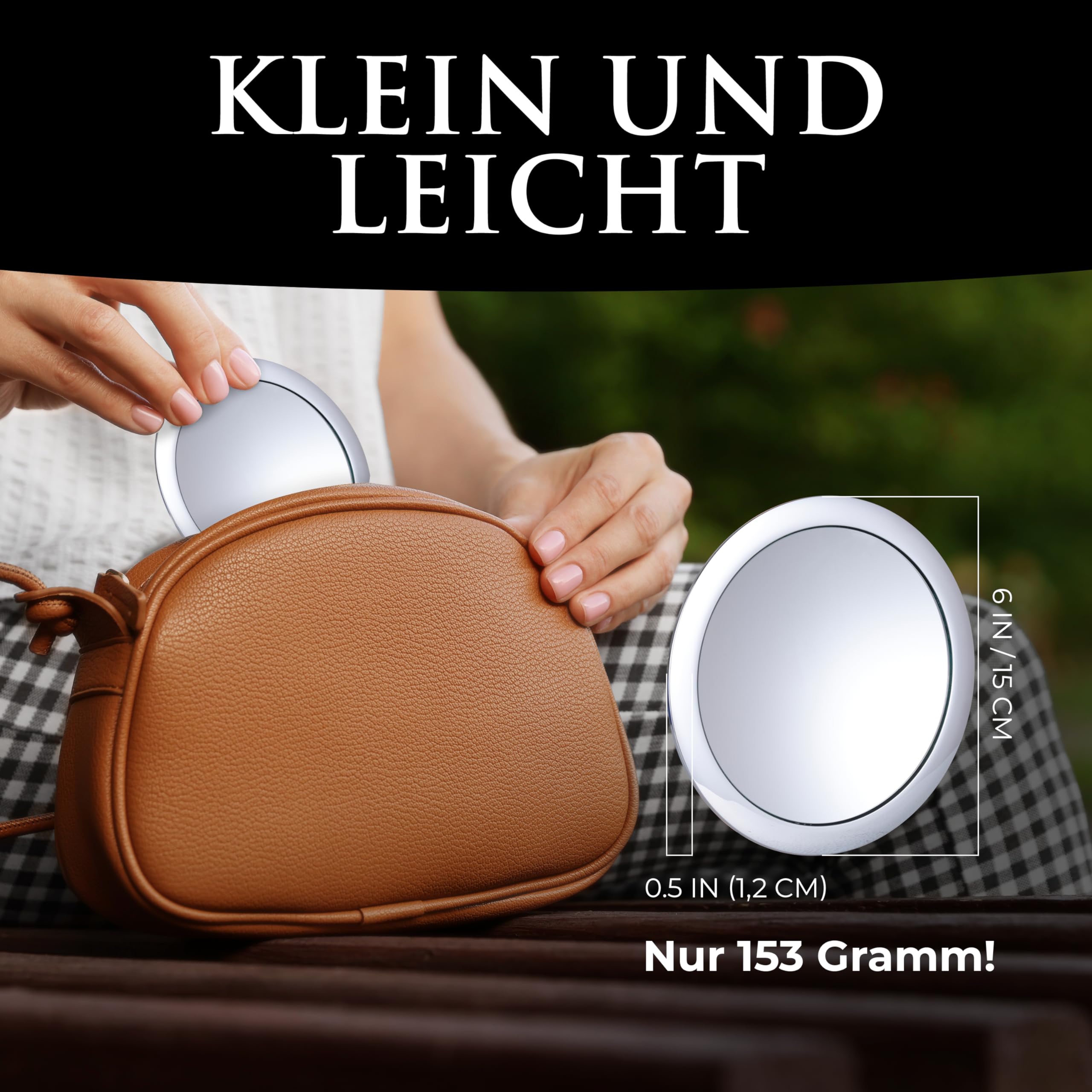 Mirrorvana Kosmetikspiegel mit 30fach Vergrößerung - Vergrößerungsspiegel mit 3 Saugnapf für Make-up, Kosmetik und Bad - Magnifying Makeup Mirror - 15 Zentimeter (Chrom)