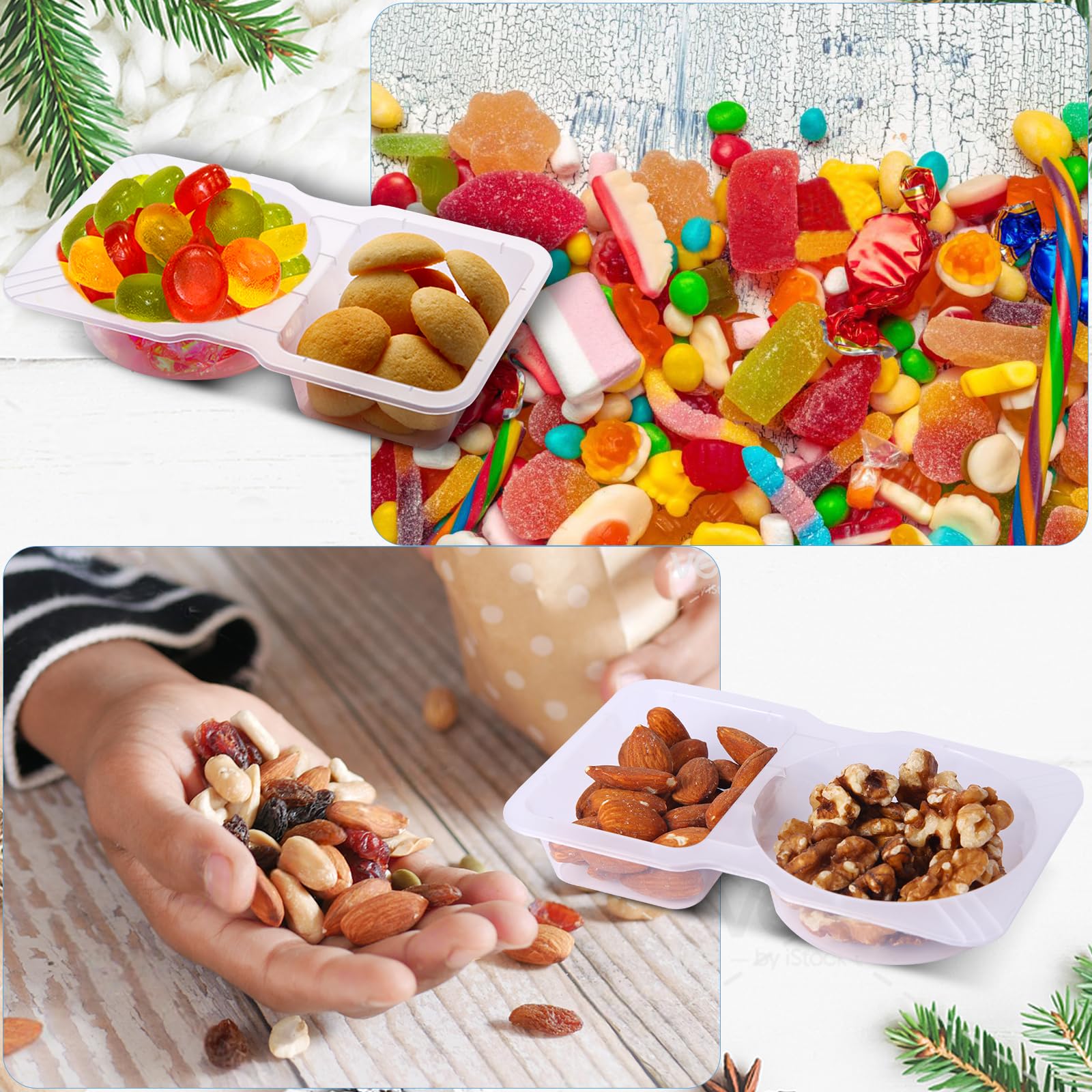 Amazon.com: Qewro 15 Sets Snack Containers, Reusable Double