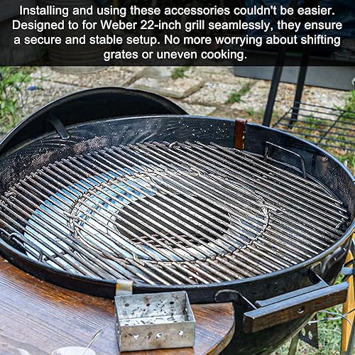 Miniatura 6 de Controlador de calor de carbón para parrillas de carbón Weber Kettle de 22 pulgadas, color plateado