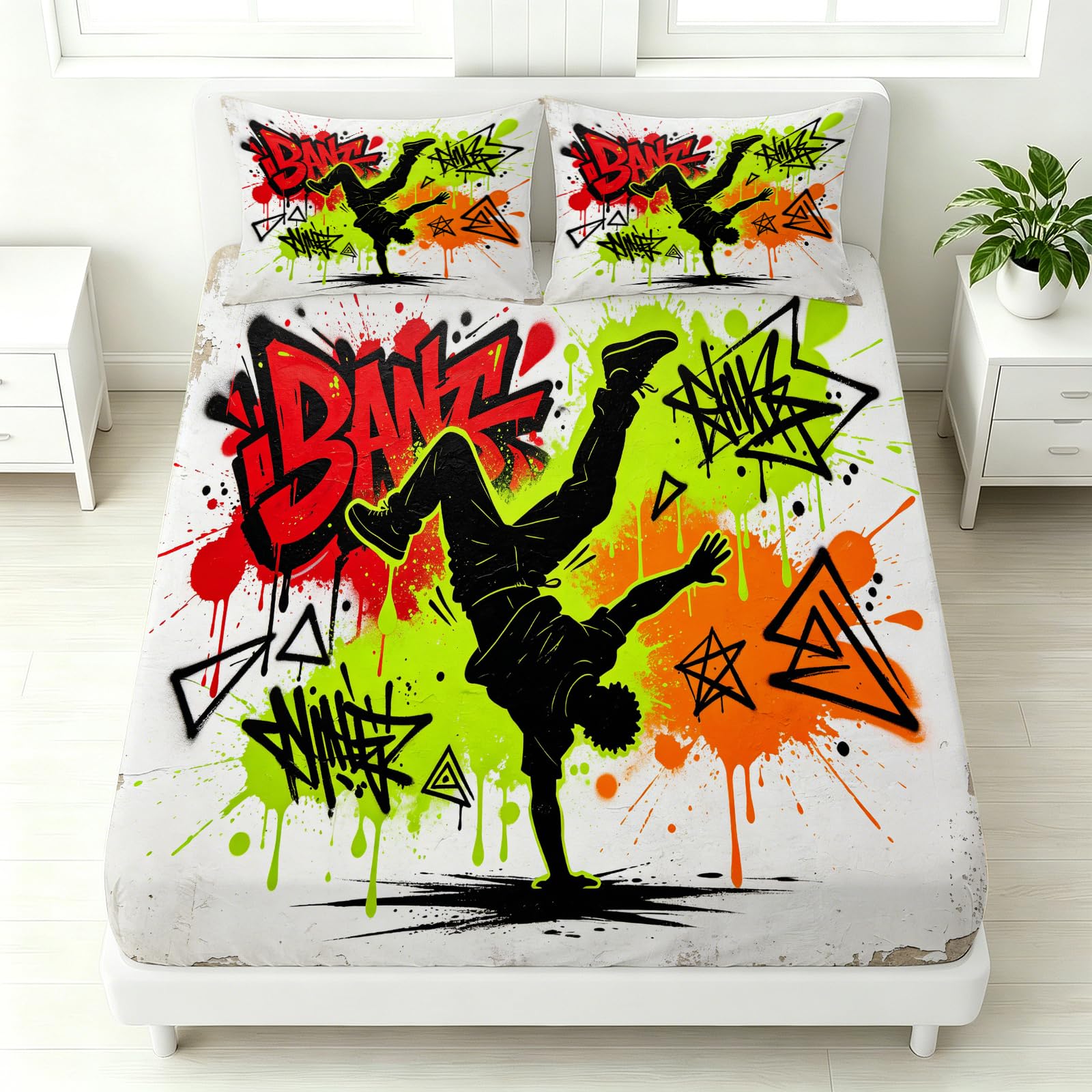 Sábana Bajera Ajustable 150 x 200 Baile Callejero Tema de Baile