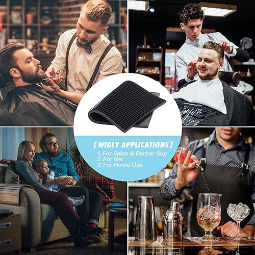 Miniatura 8 de MoyRetty Tapete de servicio de bar, tapete para estación de peluquería, 15.7 x 11.8 pulgadas, accesorios profesionales para estilistas de