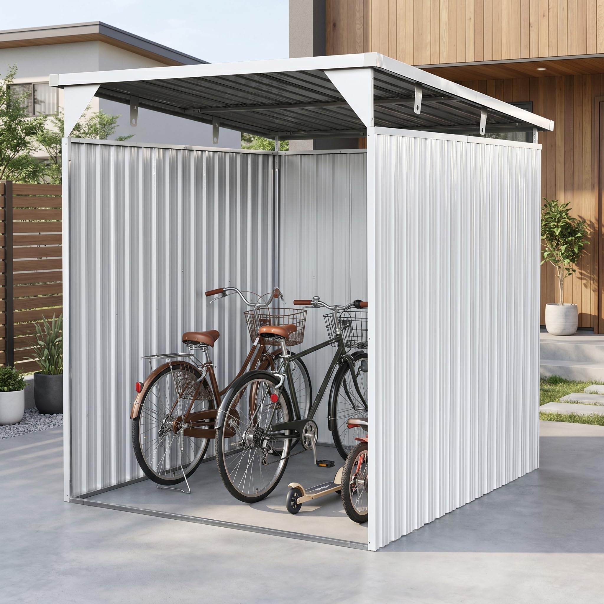 Amazon | スチールサイクルハウスL192×W165×H193cm 自転車ガレージ