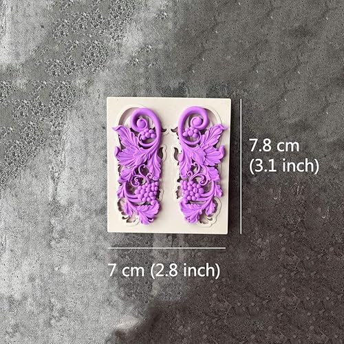 Miniatura 5 de 5 moldes de silicona para pastel de fondant, molde de volutas de estilo barroco para Sugarcraft, decoración de bordes de pasteles, decoración de