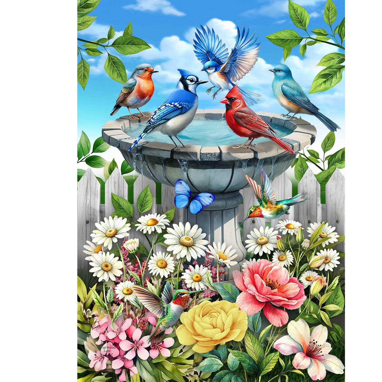 Amazon.com : Briarwood Lane Backyard Birdbath Garden Flag : Patio