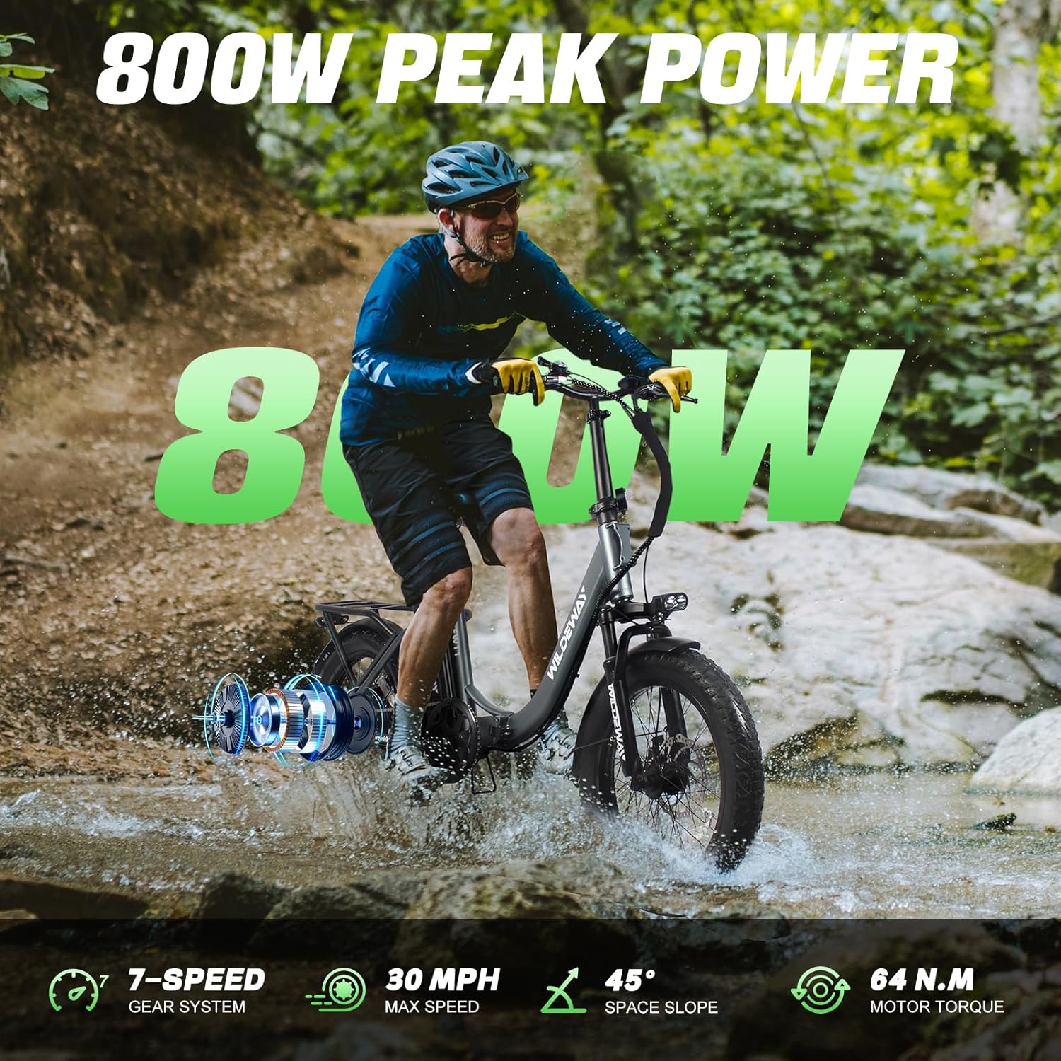 Wildeway electric bike with 800W peak power