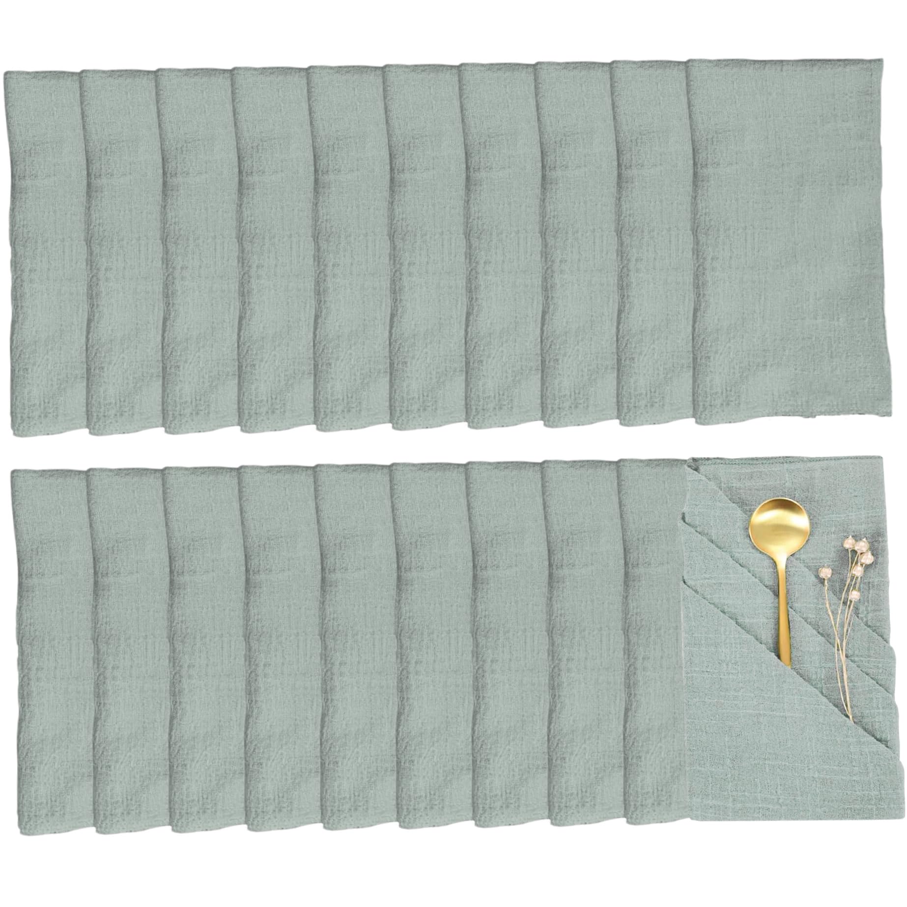 Servilletas de mesa lavables y suaves en algodón, set de 20 piezas para decoración de bodas