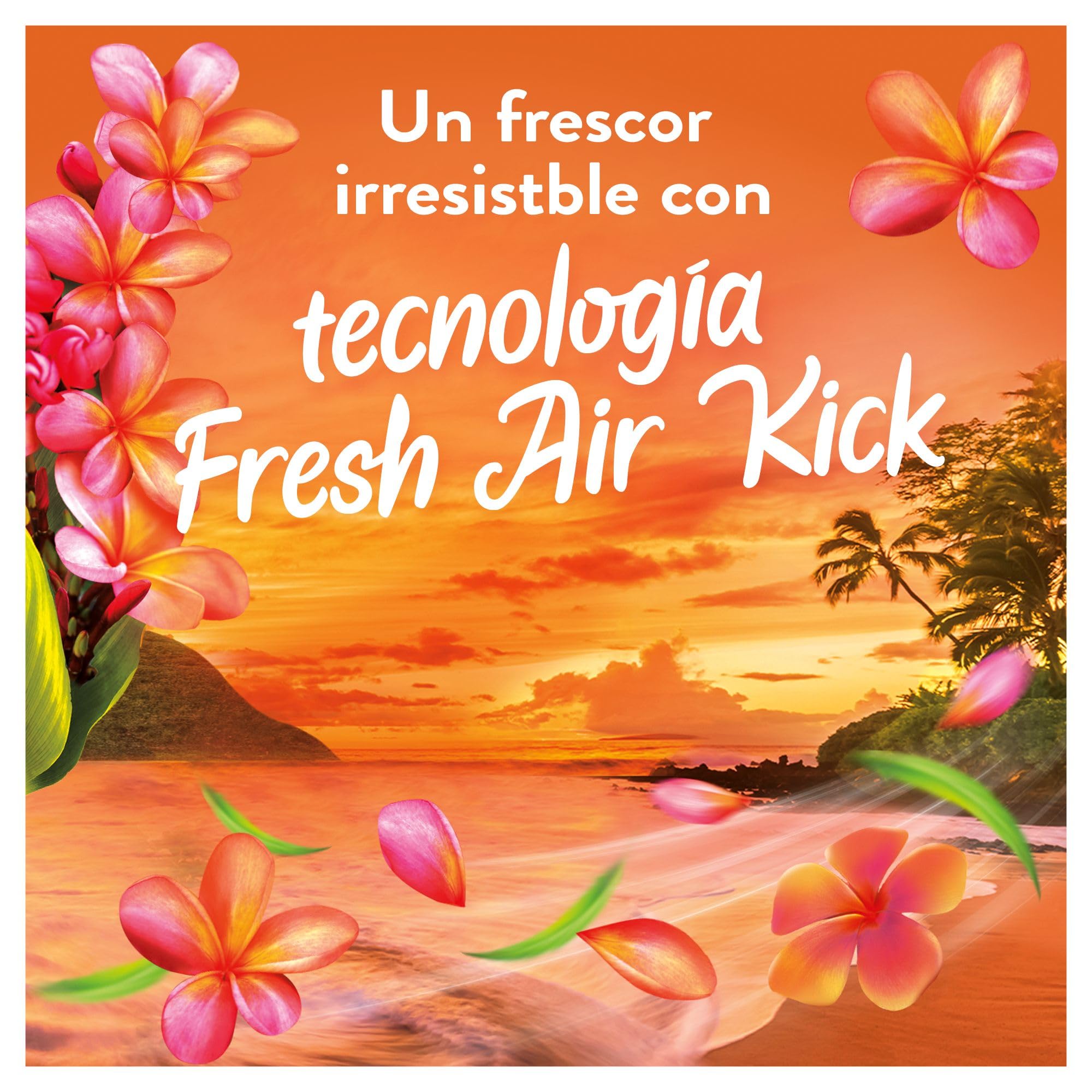 Lenor Aire Fresco Suavizante para ropa, 400 Lavados, Flores Tropical, 400 Lavados, Pack de 8, Frescor resistente al secado en ambientes húmedos o bajo el sol intenso