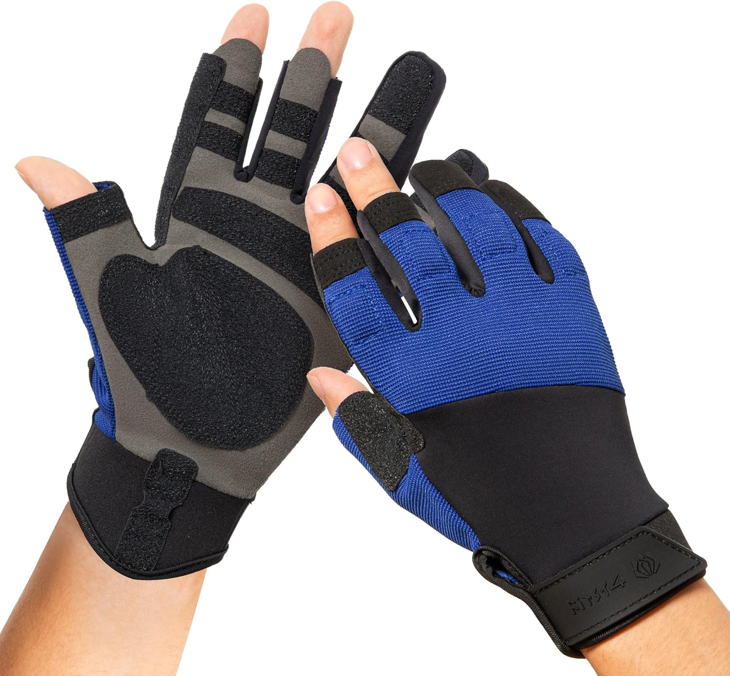 FitsT4 Sports Sailing Gloves Padded Palm Glove 3 Finger Water Resistant Moisture Wicking Kayaking Paddling Gloves for Sailing, Yachting, Fishing