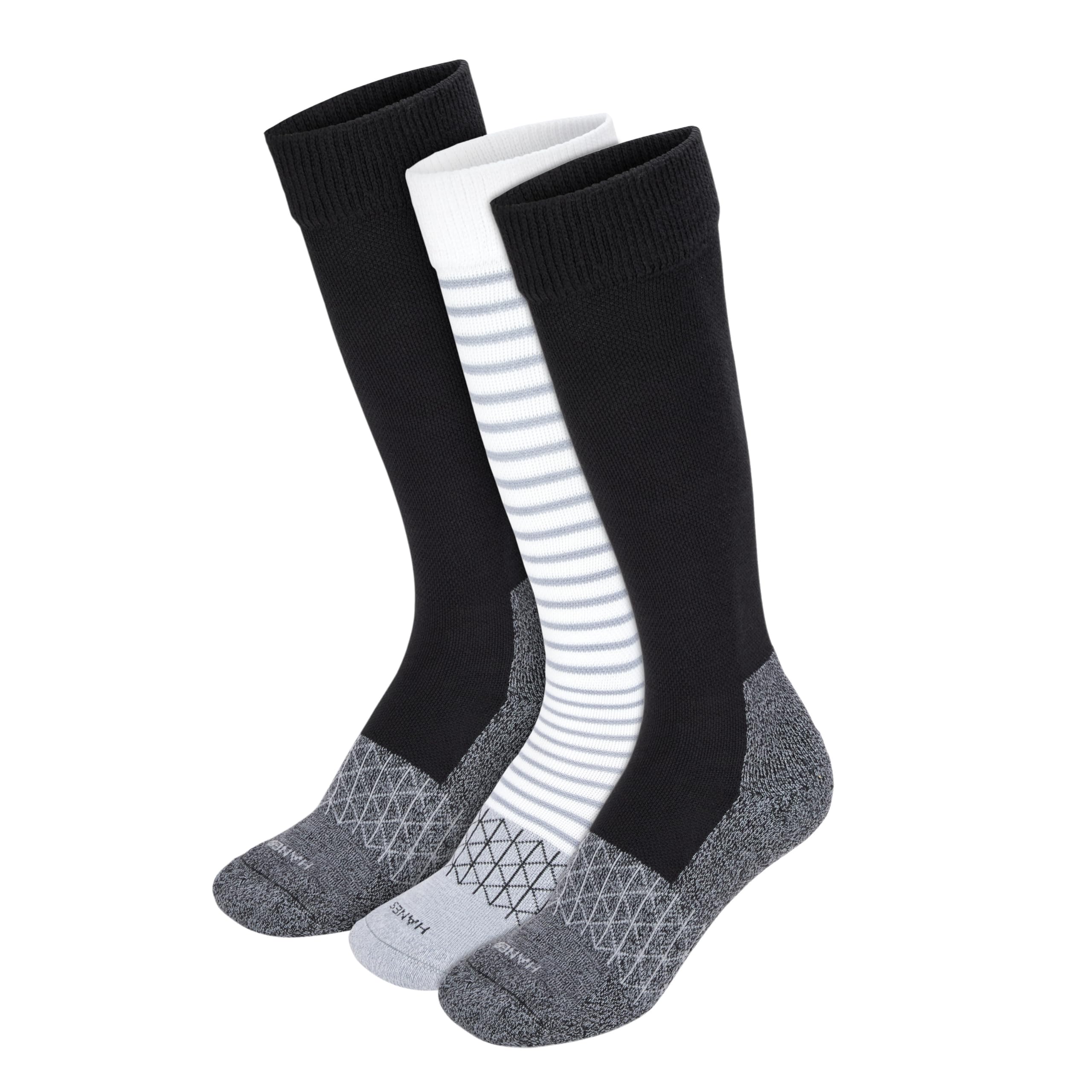 Women's Over-the-calf Socks W/Mild Graduated Compression, Absolute Wellness Non-binding Cushioned Socks, 3-pack