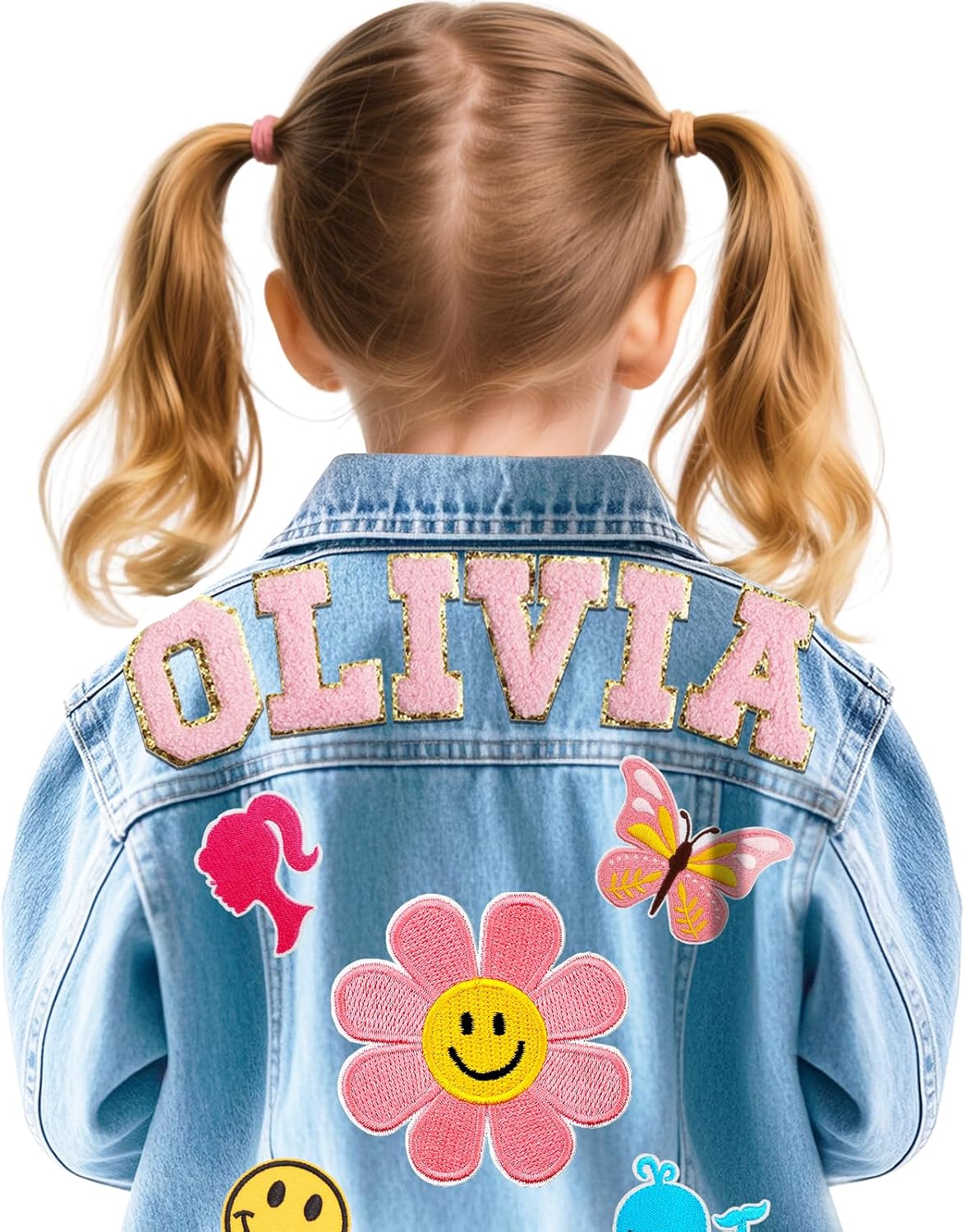Personalized Kids Denim Jacket with Names, Easter Outfits for Girls Boys, Toddler Clothes for 1-14 Year Old, Custom Easter Birthday Gifts, Long Sleeve Jacket for Toddler Clothes