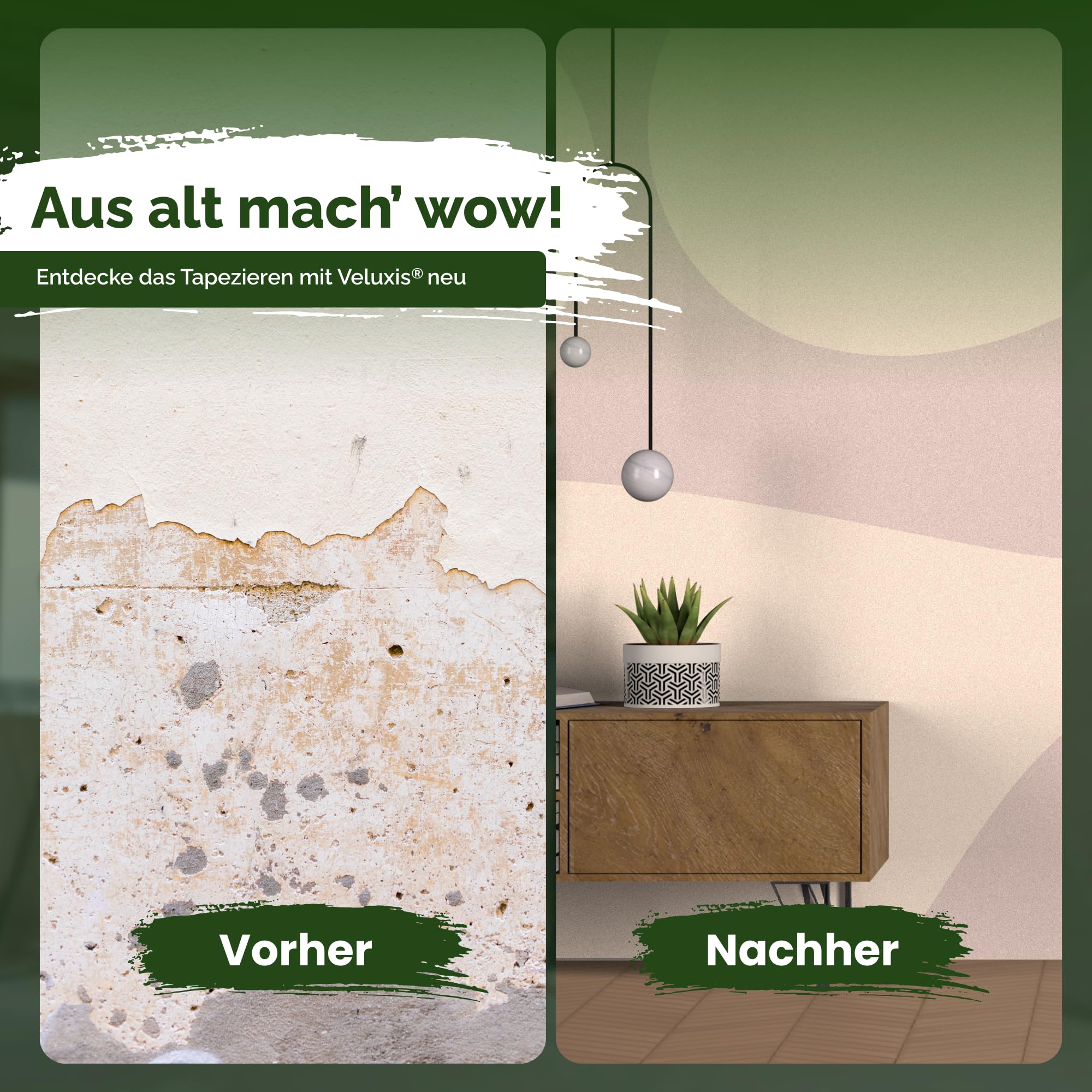 Tapetenkleister Vliestapetenkleister – Kleister Vliestapete, 1 Beutel für 30 m², fleckenfrei & korrigierbar, gebrauchsfertig in 10 Min – Veluxis