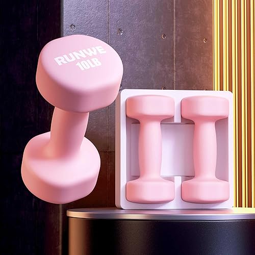 RUNWE Juego de 2 mancuernas de hierro fundido, opciones para 1, 3, 5, 7 o 10 libras cada una, juegos de pesas de mano para ejercicio y fitness,