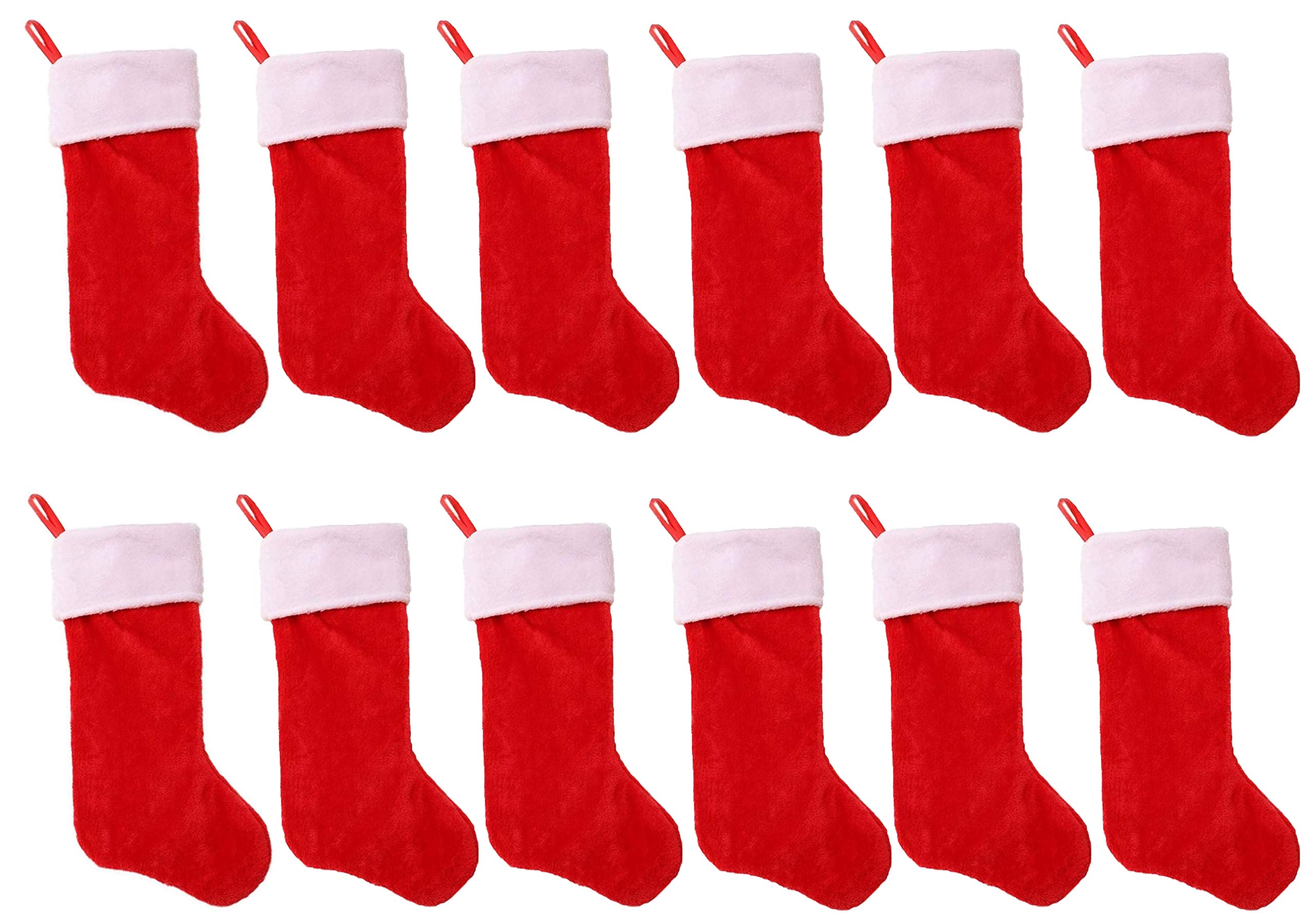 Xigua Weihnachtsstrümpfe – 45 Cm, Weiß Mit Plüschmanschette, Für Süßigkeiten & Geschenke