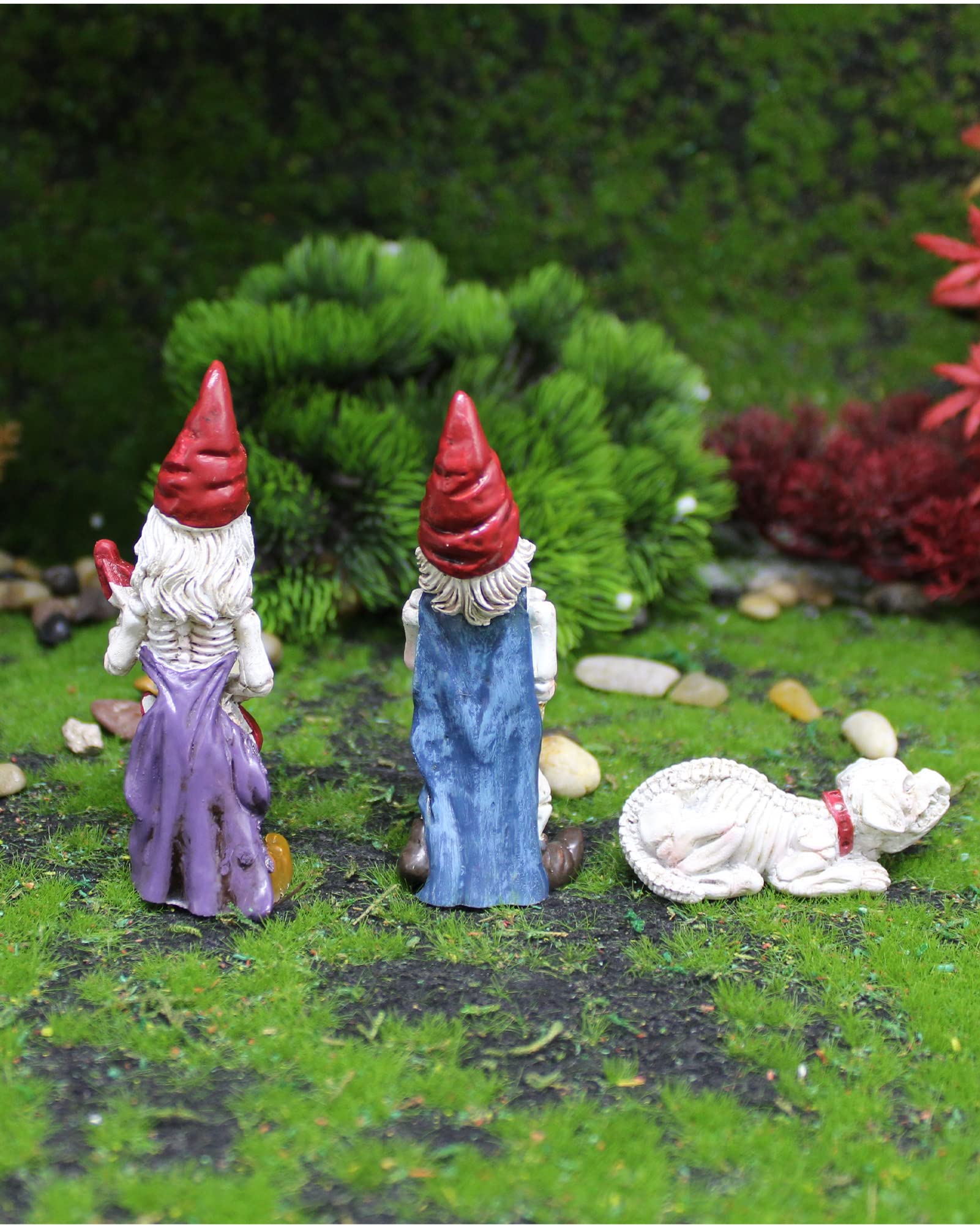 Feengarten-Zubehör, 3-teiliges Skelett-Set – Handbemalte Harz-Figuren, Ca. 9,5 Cm, Halloween-Deko