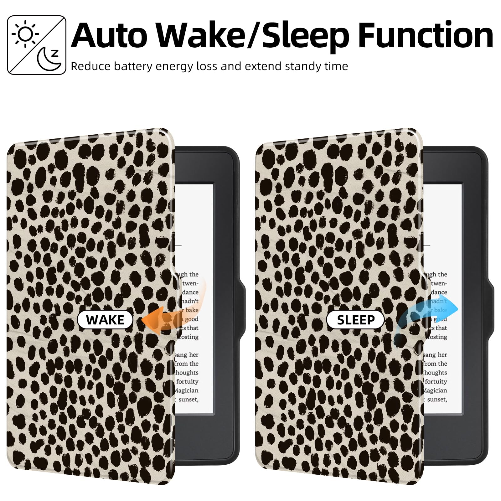 MOROCK Custodia per Kindle Paperwhite da 6 pollici di 5a/6a/7a generazione 2012-2017 rilasciato (modello n. EY21 e DP75SDI), custodia leggera in pelle PU di alta qualità con accensione e spegnimento