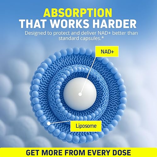 Miniatura 5 de Herbtonics NAD+ liposomal para energía celular Apoya el envejecimiento, la concentración y el metabolismo saludables Entrega liposomal - Diseñado