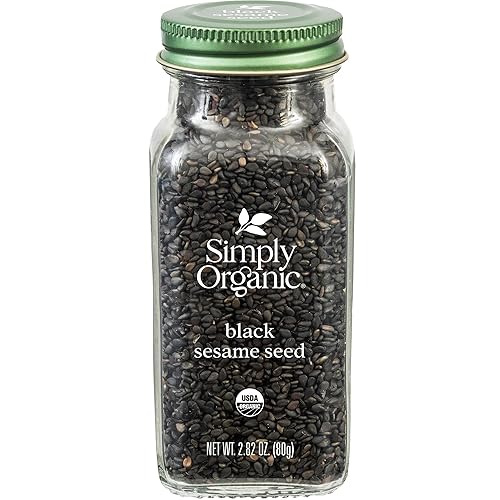 Simply Organic Semilla de sésamo negro entero certificado orgánico 328 onzas Sesamum Indicum