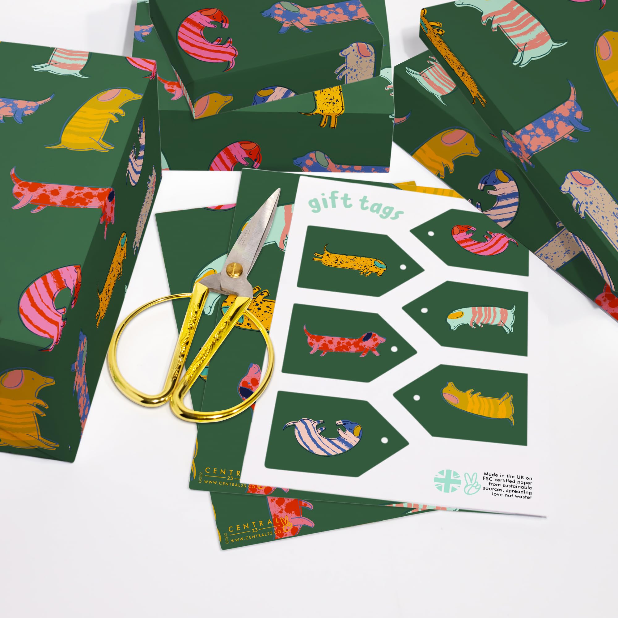 Papier Cadeau Chien - 6 Feuilles De Papier Cadeau - Teckel - Fête