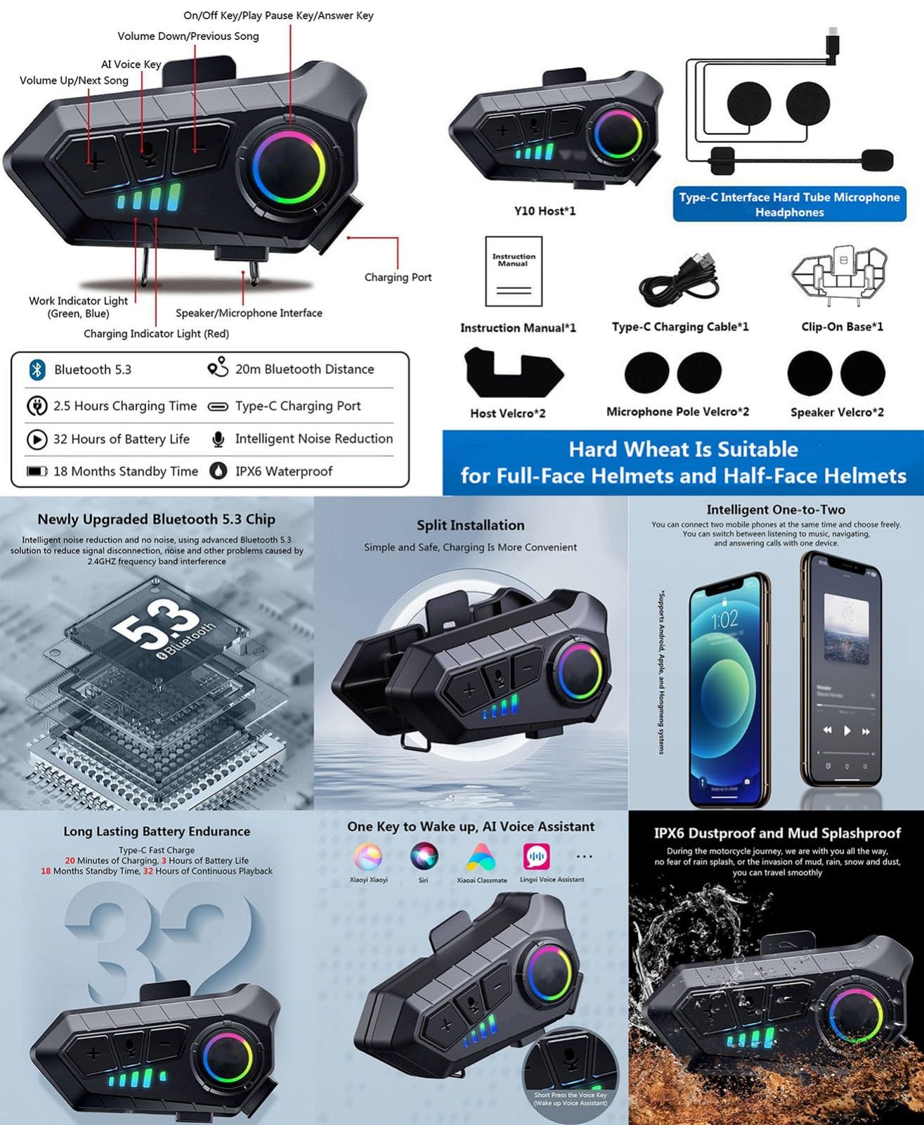 Casco Moto Integral Casco Moto Fibra de Carbono con Bluetooth Dot ECE Homologado Casco de Motocicleta Transpirable para Mujer Hombre Adultos Casco de Scooter Casco de Ciclomotor