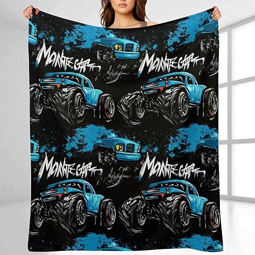 Miniatura 3 de Manta de franela de forro polar con diseño de camión monstruo, para otoño, ligera, suave, mullida, acogedora para sofá, cama, decoración de otoño,
