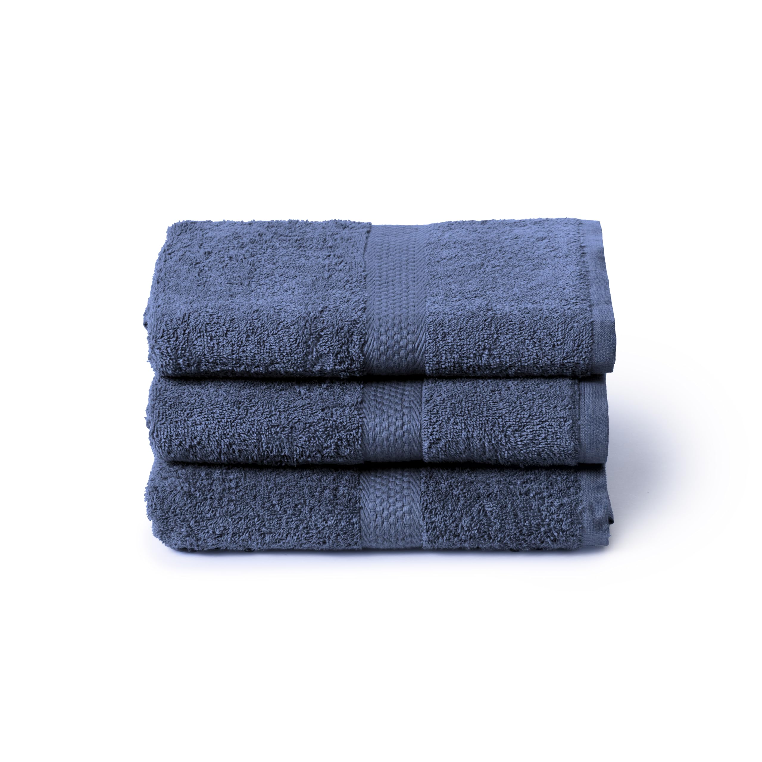 Caleffi Handtücher Set 3-teilig 55x105 cm, 100% Baumwolle, Indigo