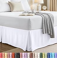 Utopia Bedding Queen Bed Skirt Grey - Quadruple Pleated 16 Inch Drop, Soft Microfiber, Shrinkage Fade Resistant, Easy Fit