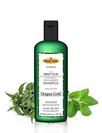 Shagun Gold India Herbal Neem Tulsi Shampoo For Hair Cleanser 210 ML (Pack Of 2)