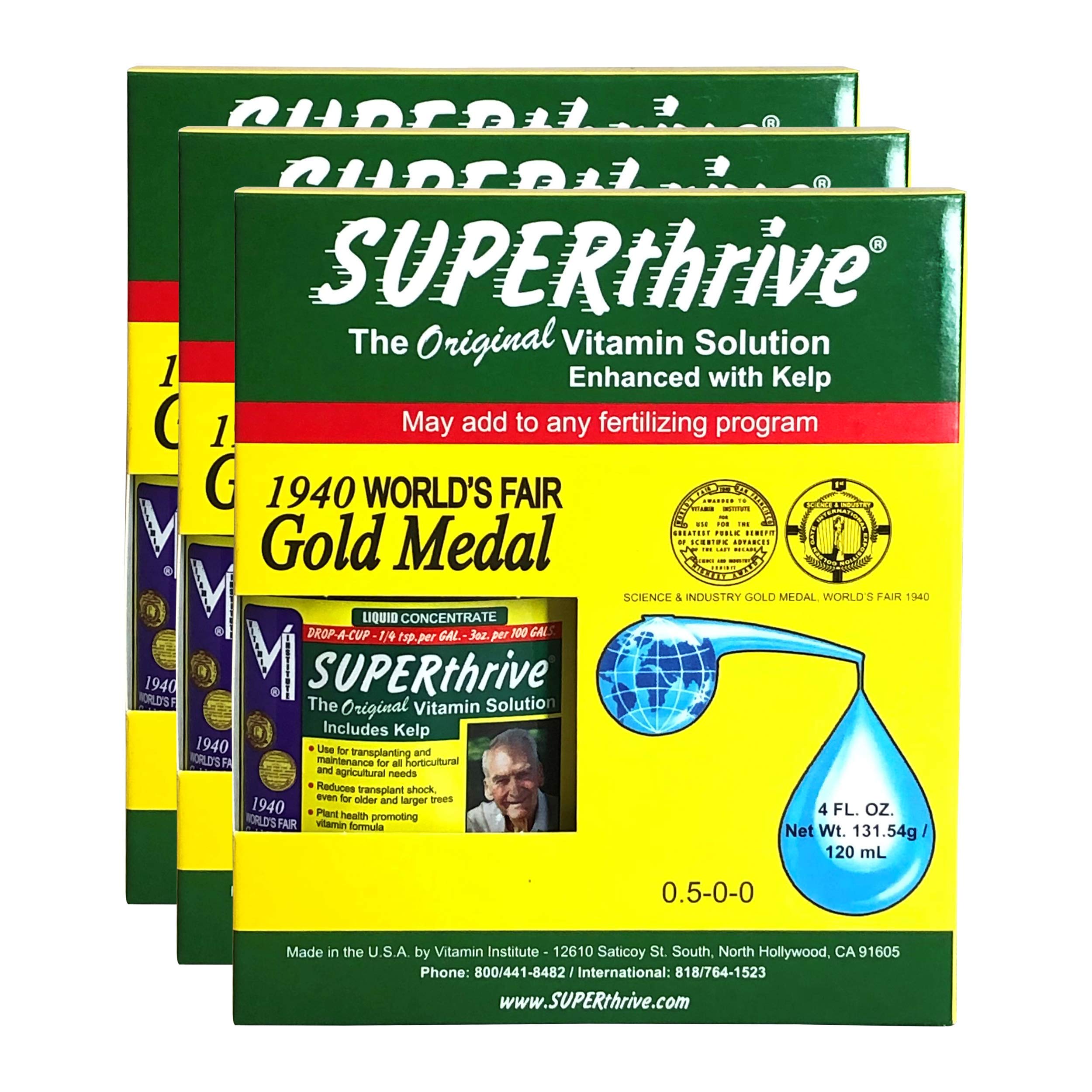 SUPERthriveOriginal Plant Vitamin Solution with Kelp for All Plants, 4 Oz. - 3 Pack