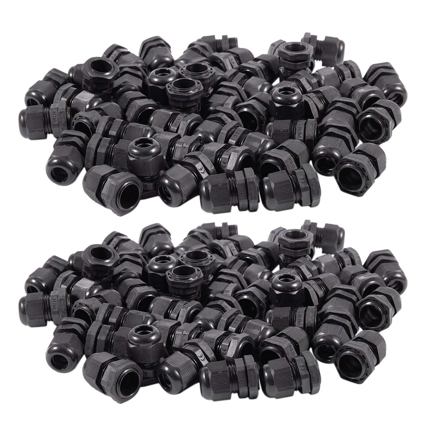 Presse-étoupe Pg11 en plastique haute résistance noir pour câblage durable x100