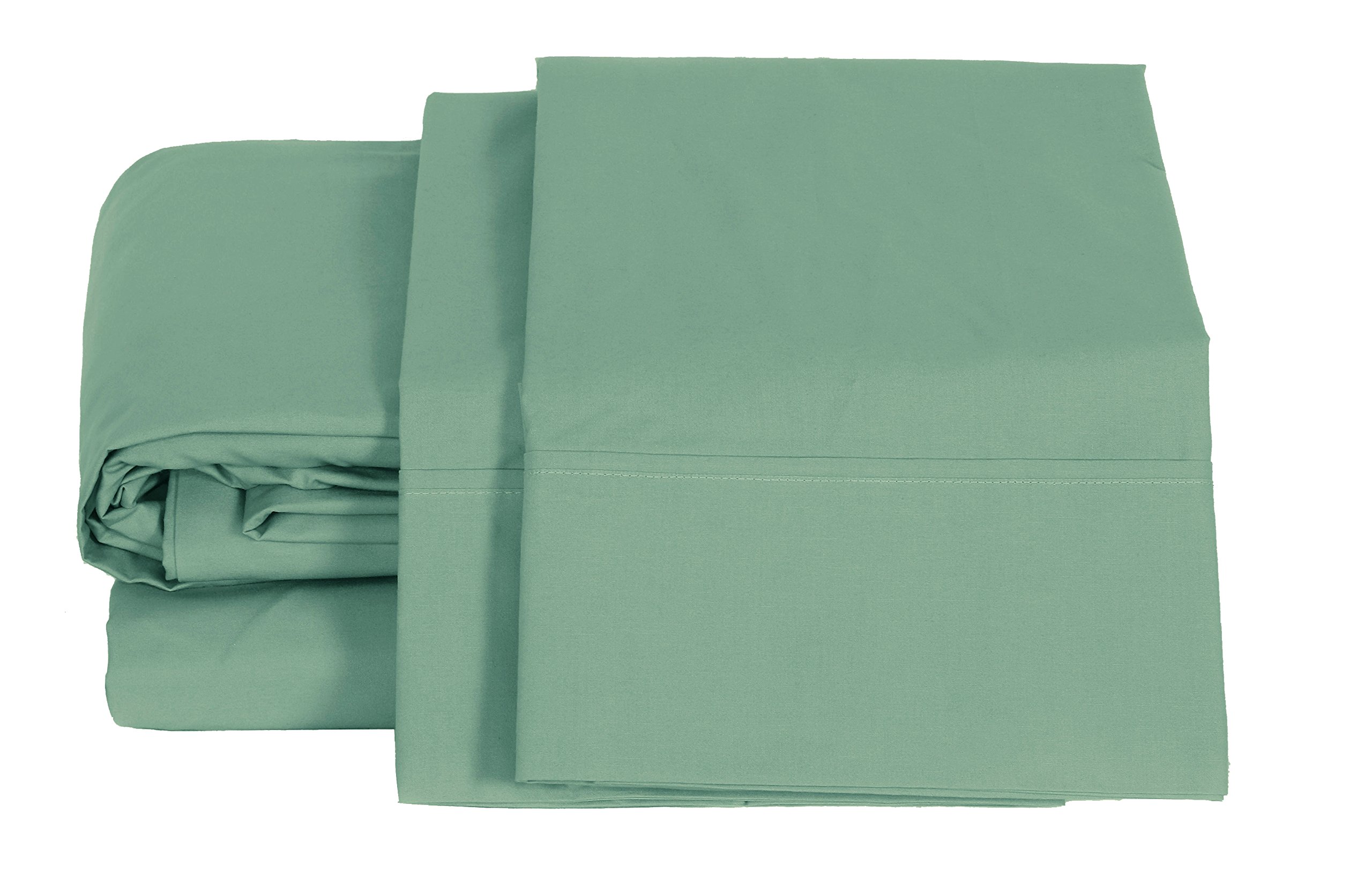 100% Cotton Percale Sheets King Size, Teal, Deep Pocket, 4 Piece - 1 Flat, 1 Deep Pocket Fitted Sheet and 2 Pillowcases, Crisp and Strong Bed Linen