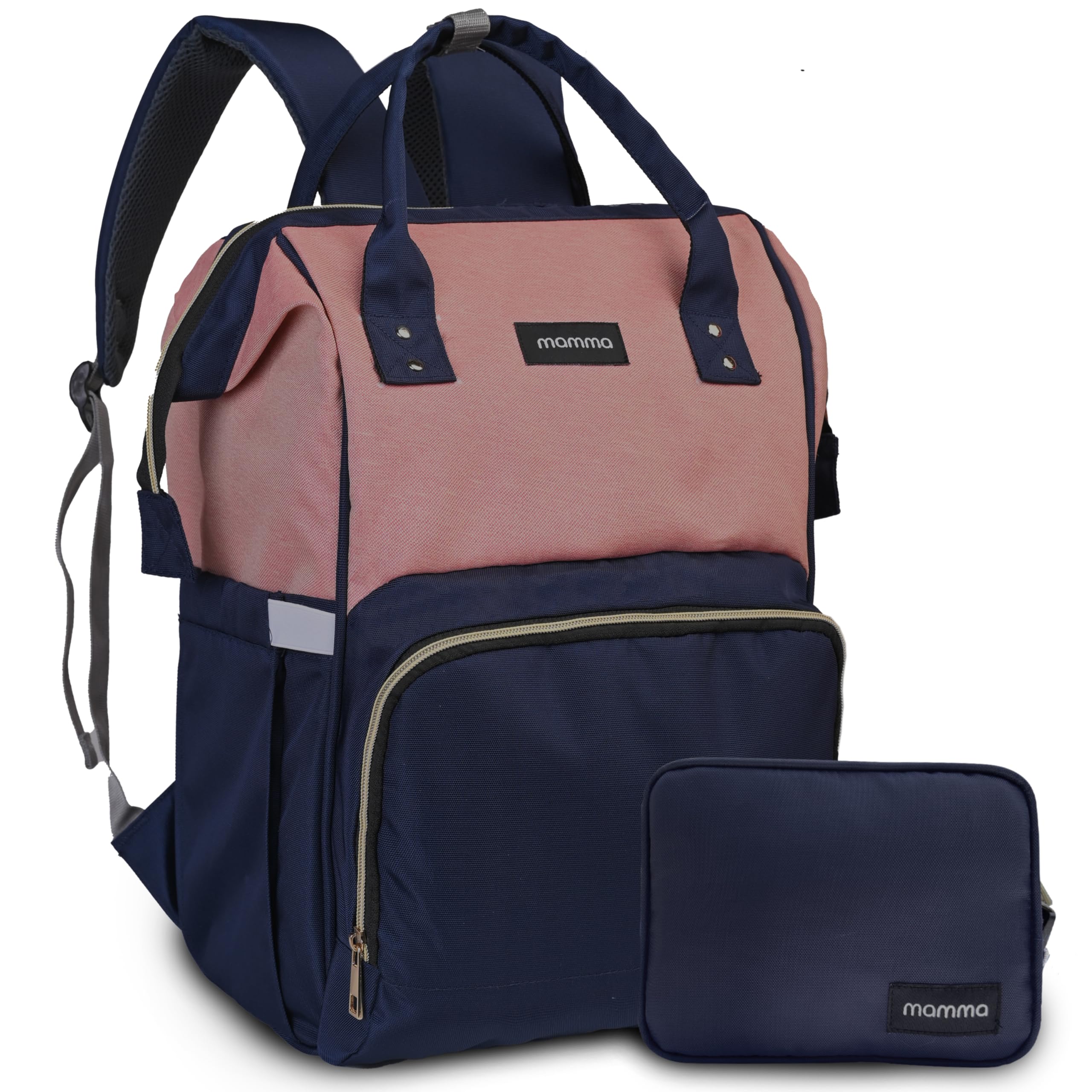 MAMMA Diaper Bag for Mothers for Travel | Baby Bag for Mother Travel, Diaper Bags for Mom and Hospital Bag for Delivery Women Includes Small Diaper Handbag for Day Outings with 9 Month Warranty