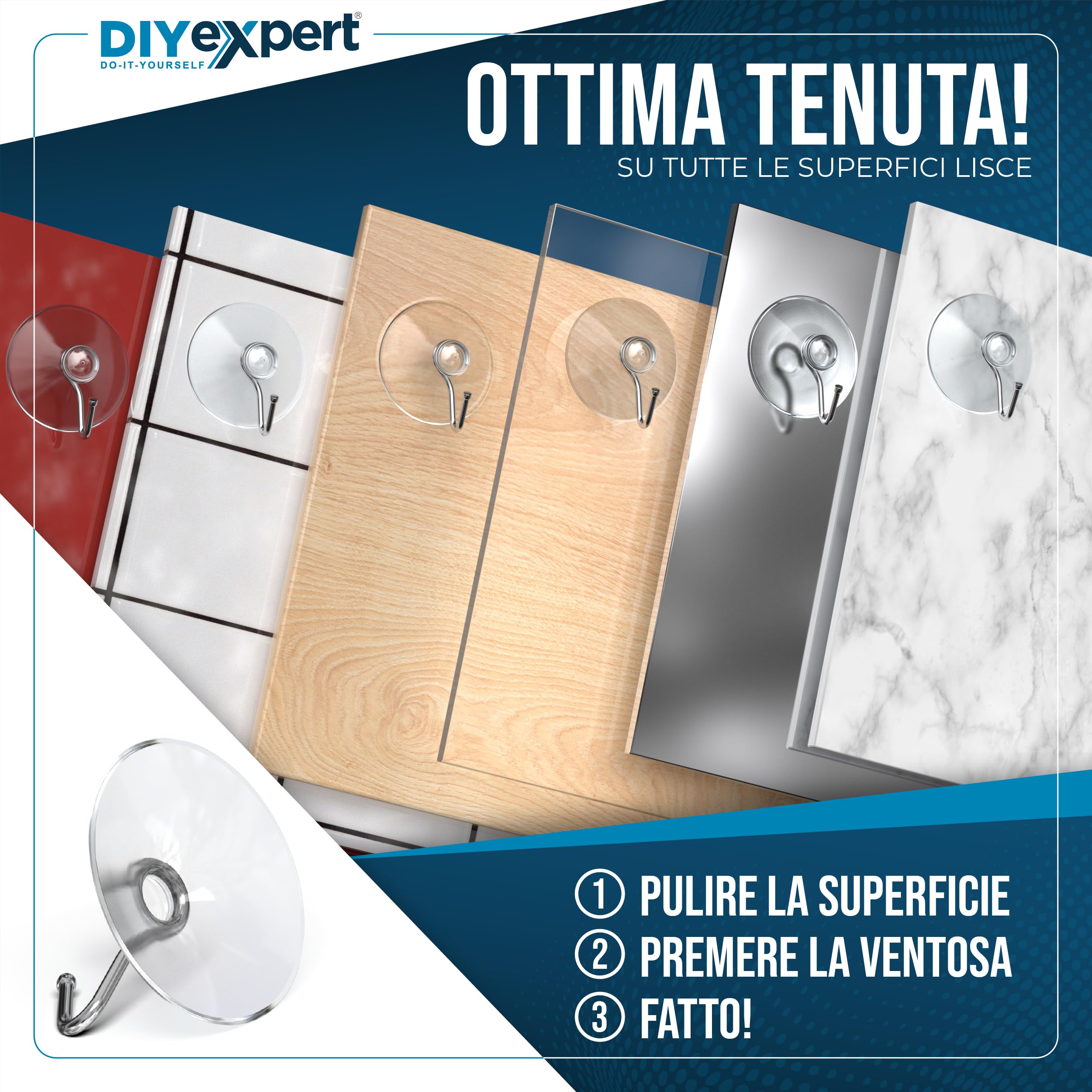 DIYSHOP 10 x Ganci di aspirazione Ø 40 mm