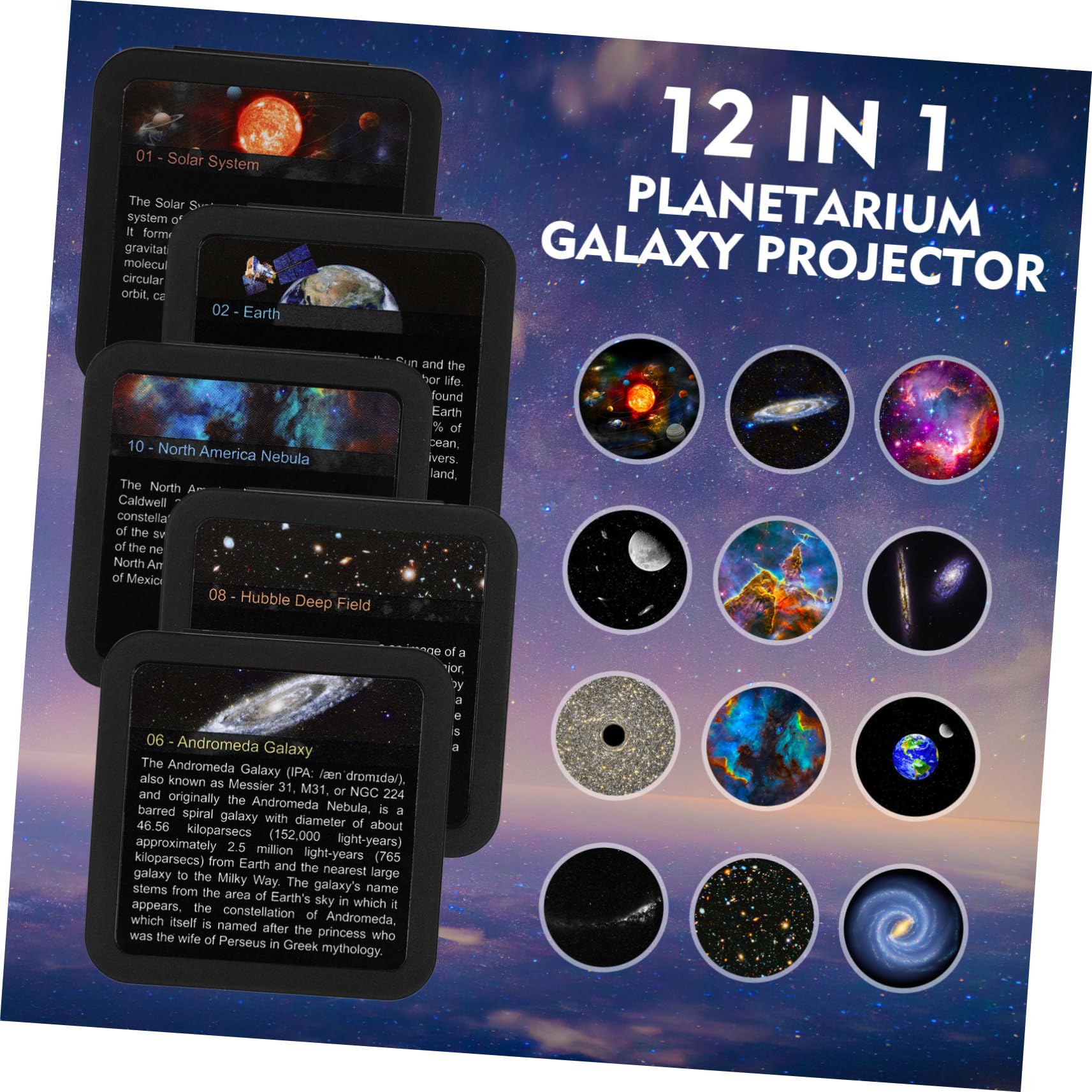 EXCEART Veilleuse Projecteur D'étoiles Galaxie, 1 Set Blanc ABS PC