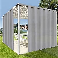 Vista 18 de OutdoorLines Cortinas impermeables para interiores y exteriores para patio – Panel de cortina de privacidad y bloqueo solar con ojales, resistente a