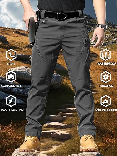 Men's Tactical Cargo Pants Water Resistant 