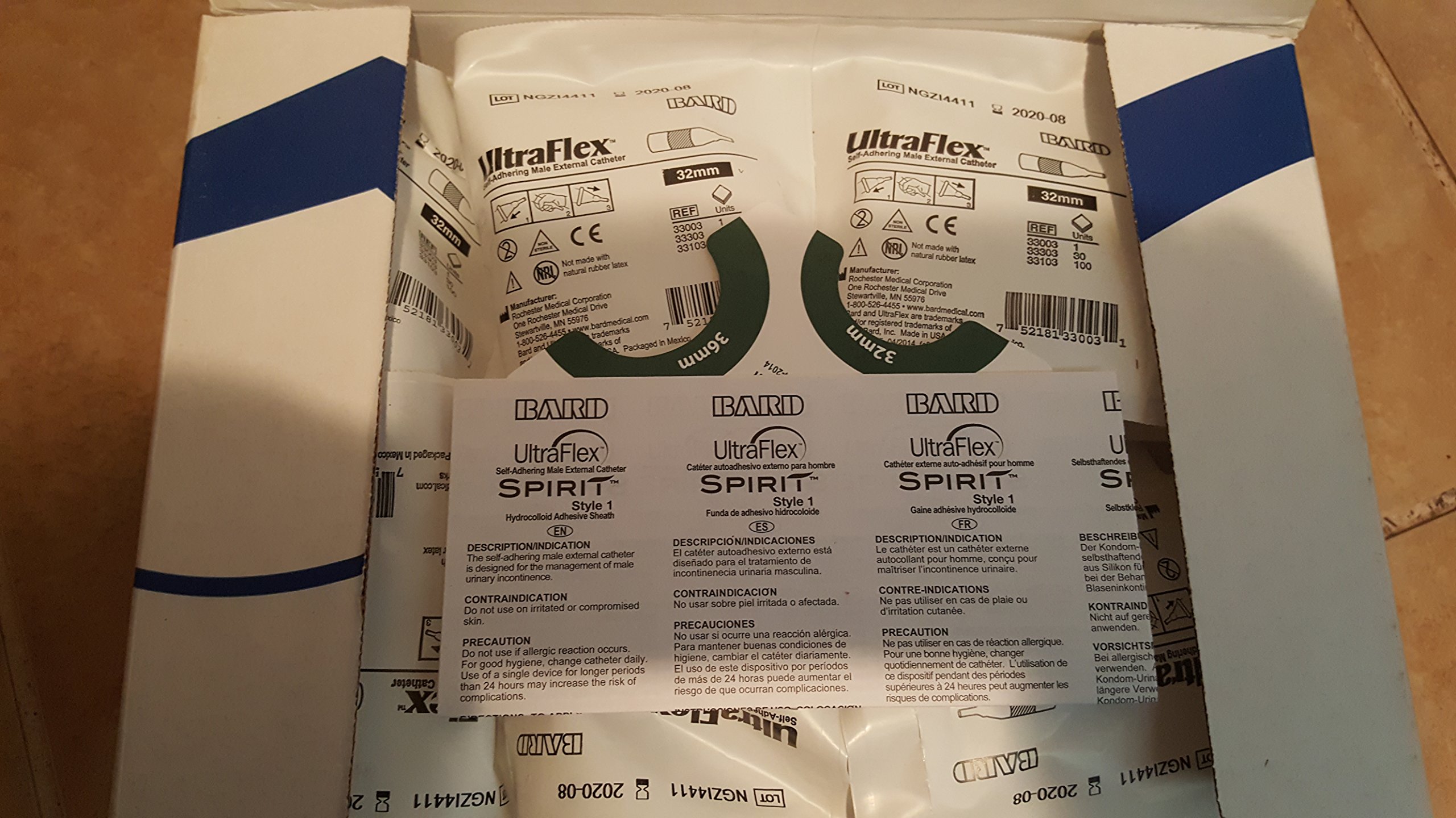 RH33303 - Bard Home Health Div UltraFlex Self-Adhering Male External Catheter, Intermediate 32 mm