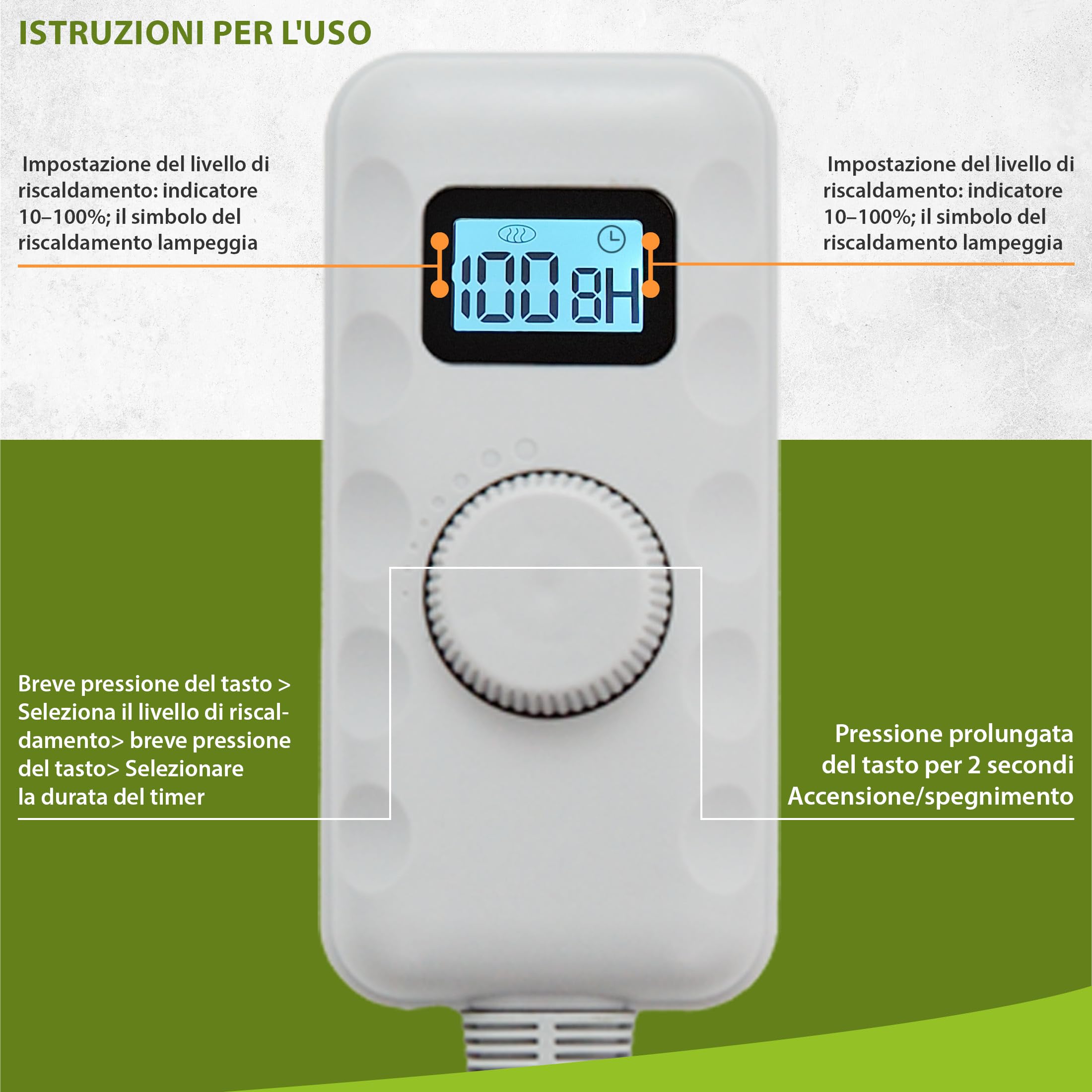 Mi-Heat Carbon Feet Pannello Riscaldante Scrivania Infrarossi (55x50cm) – Tappetino Piedi con Dimmer Regolabile Potente ca. 55°C – Base Antiscivolo, Grigio