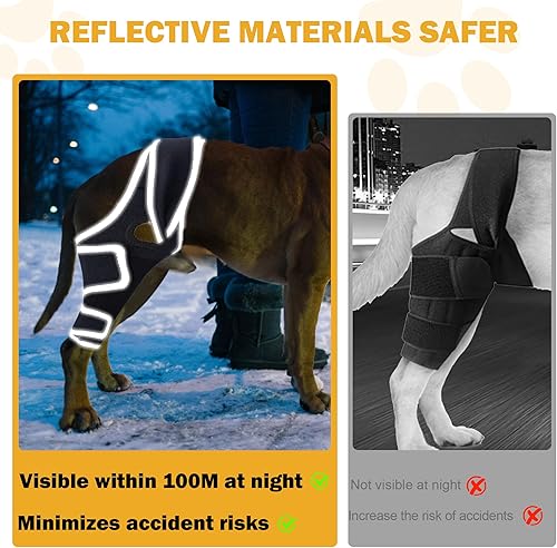 Miniatura 5 de Rodillera para perro para pierna trasera desgarrada del ligamento cruzado anterior, tirantes ajustables para piernas de perro, patas traseras o