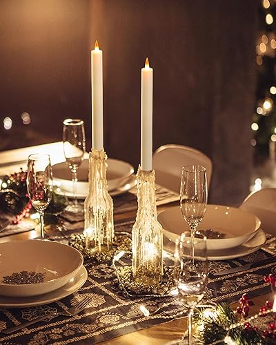 Vista 55 de Da by 3 velas parpadeantes sin llama, funcionan con pilas, con control remoto y tiempo, llama dinámica 3D LED 3D, 9.6 pulgadas para bodas, fiestas