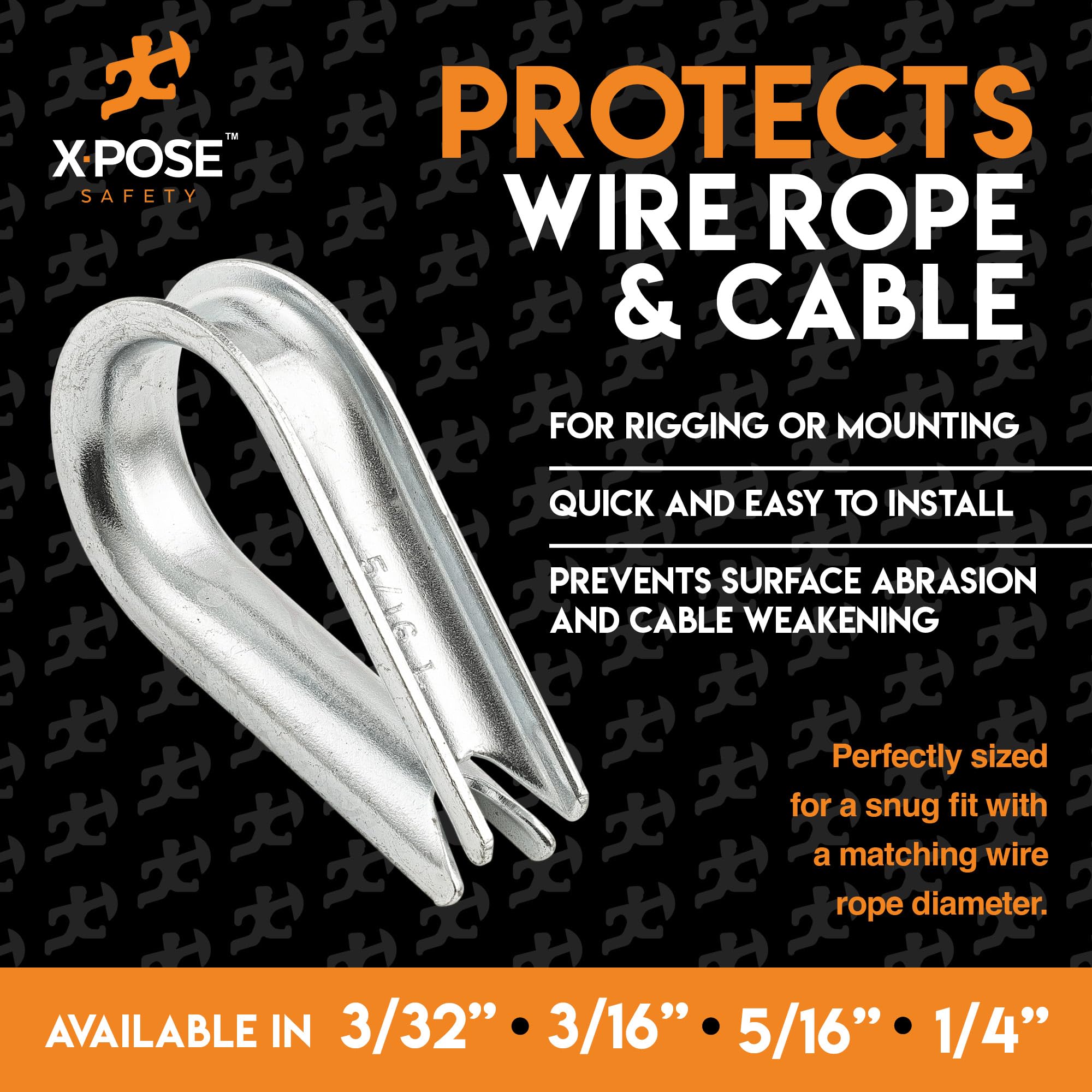 Snapklik.com : Galvanized Steel Thimbles For Wire Rope - 5/16 Inch ...