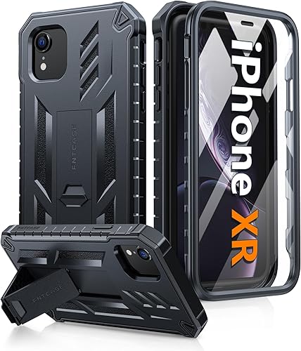 FNTCASE Funda de telĂ©fono para iPhone XR protecciĂłn completa de grado militar, a prueba de golpes, funda rĂgida con soporte, fundas protectoras FNTCASE Funda de telĂ©fono para iPhone XR protecciĂłn completa de grado militar, a prueba de golpes, funda rĂgida con soporte, fundas protectoras