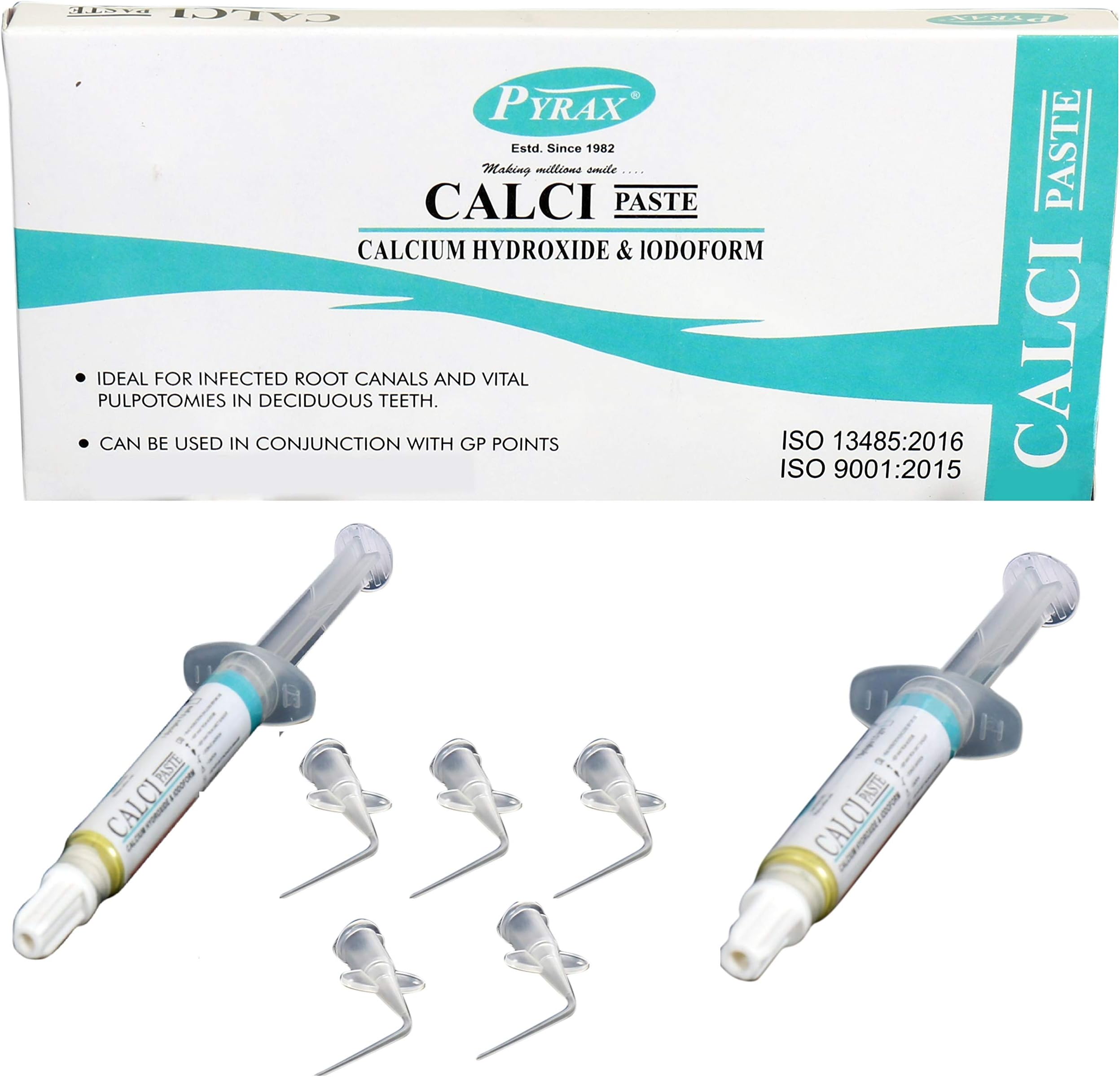 PYRAX Dental Calcium Hydroxide with Iodoform Paste 2x1.5 g Syringes