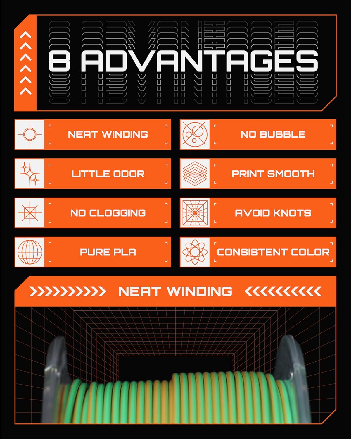 R3D Tri Color Silk PLA Filament, Co-Extrusion 3D Printer Filament 1.75mm, 30-370 mm/s High Speed PLA, Dimensional Accuracy +/- 0.02 mm, 1KG Plastic Spool (Silk Blue-Green-Gold) - Image 6